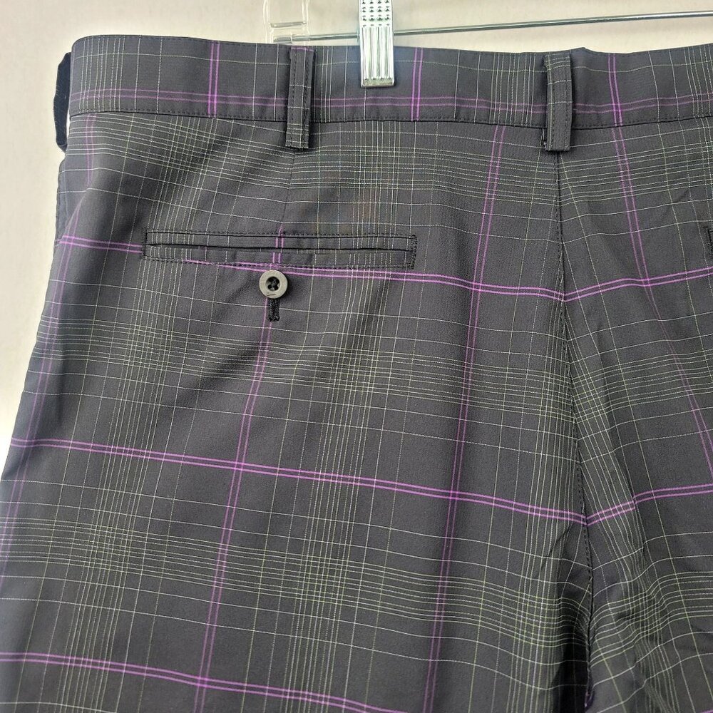 Nike Golf Mens Plaid Shorts Purple Gray Checkered Performance Fit Size 40 - Picture 5 of 12